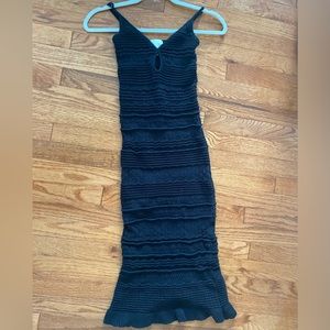 H&M Black Knit Bodycon Mermaid Maxi Dress